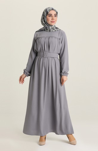 Gray Hijab Dress 8177-03