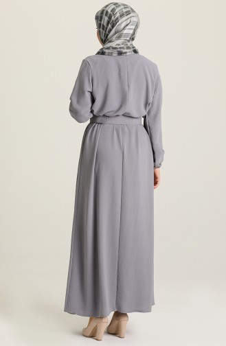 Grau Hijab Kleider 8177-03