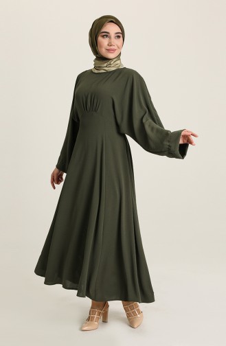 Khaki Hijab Dress 1004-01