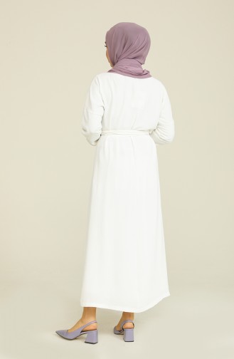 Weiß Hijab Kleider 1007-03
