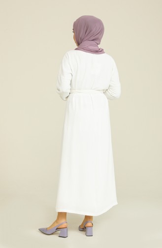 White Hijab Dress 1007-03