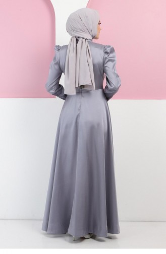 Gray Hijab Evening Dress 11402.Gri