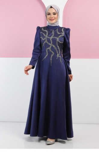 Habillé Hijab Indigo 11402.İndigo