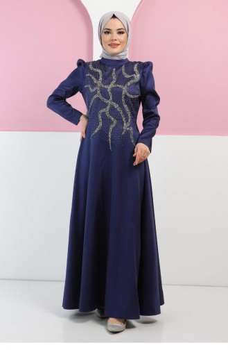 Habillé Hijab Indigo 11402.İndigo