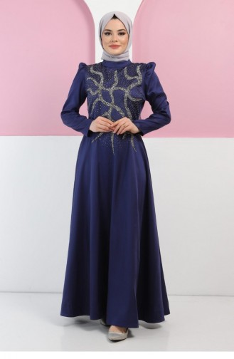 Habillé Hijab Indigo 11402.İndigo