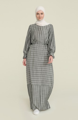 Striped Viscose Dress 4500-05 Gray 4500-05