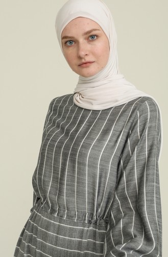 Striped Viscose Dress 4500-05 Gray 4500-05