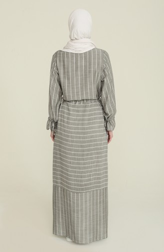 Striped Viscose Dress 4500-02 Khaki 4500-02