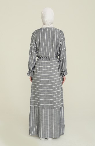 Striped Viscose Dress 4500-04 Navy Blue 4500-04