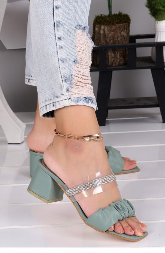  Summer slippers 21YAZTERPOT0015_MNT.Mint Yeşil