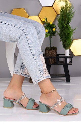  Summer slippers 21YAZTERPOT0015_MNT.Mint Yeşil