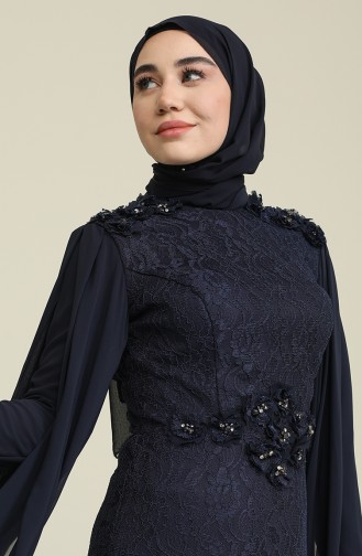 Spitzen Abendkleid 7113-01 Dunkelblau 7113-01