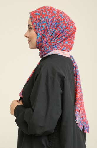 Desenli Pratik Şal 7057-01 Turuncu Saks