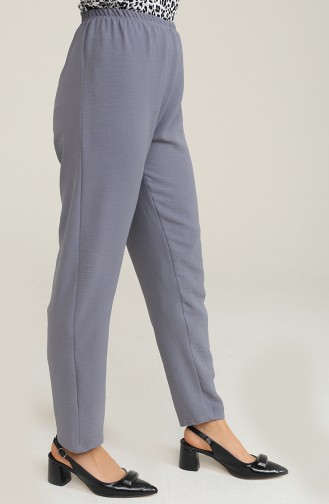 Aerobin Kumaş Beli Lastikli Pantolon 2203-04 Gri