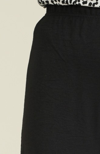Aerobin Kumaş Beli Lastikli Pantolon 2204-03 Siyah