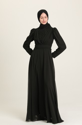 Schwarz Hijab-Abendkleider 5628-01