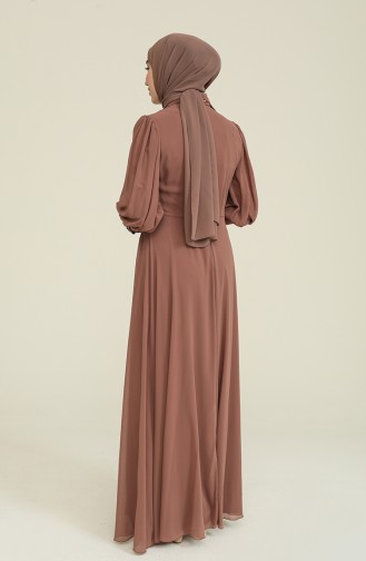 Mink Hijab Evening Dress 52817-02