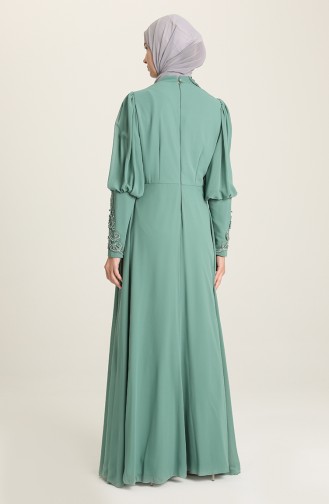 Mint Green Hijab Evening Dress 52817-04