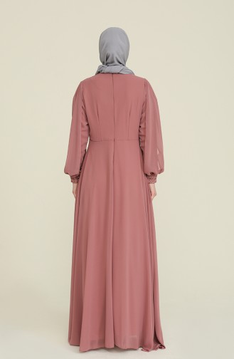 Dusty Rose Hijab Evening Dress 52819-01