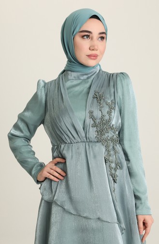 Mint green İslamitische Avondjurk 52825-02