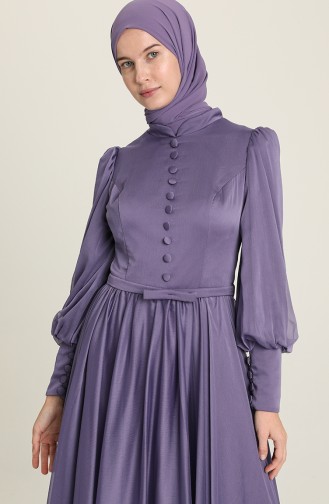 Violet Hijab Evening Dress 3404-06