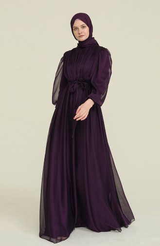 Lila Hijab-Abendkleider 0056-01