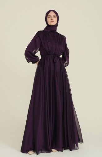 Lila Hijab-Abendkleider 0056-01