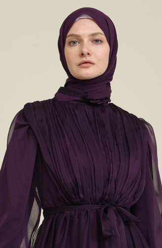 Lila Hijab-Abendkleider 0056-01