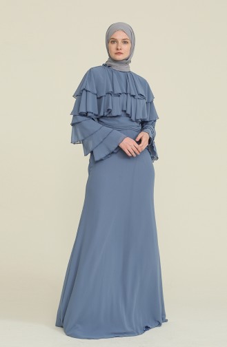 Indigo Hijab Evening Dress 0206-01