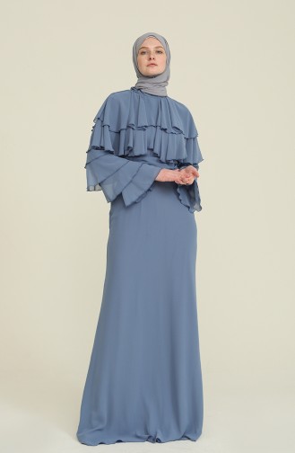 Indigo Hijab-Abendkleider 0206-01