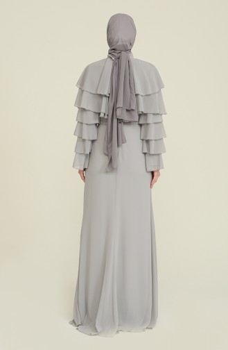 Grau Hijab-Abendkleider 0206-02