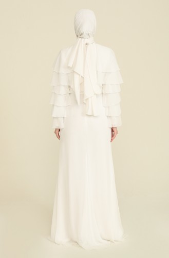 Naturfarbe Hijab-Abendkleider 0206-03