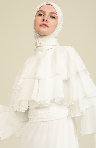 Naturfarbe Hijab-Abendkleider 0206-03