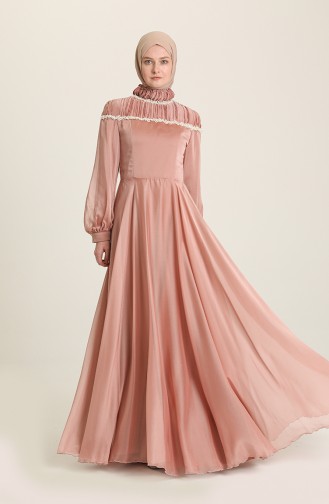 Copper Hijab Evening Dress 0415-01