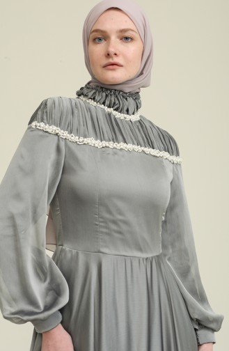 Grau Hijab-Abendkleider 0415-03