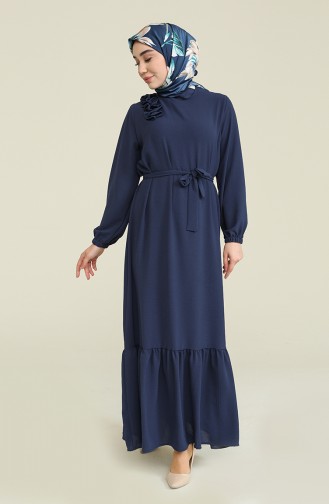 Robe Hijab Bleu Marine 8207.Lacivert