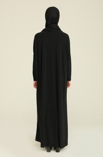 Schwarz Hijab Kleider 5500-01