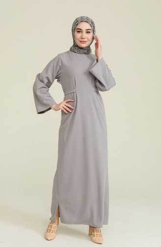 Gray Hijab Dress 8004-01