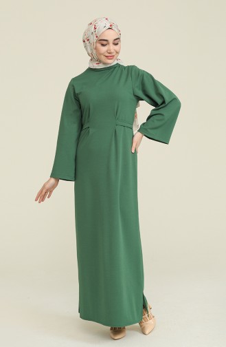 Emerald Green Hijab Dress 8004-06