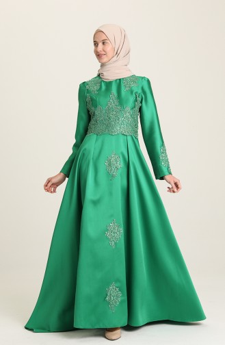 Grün Hijab-Abendkleider 11899