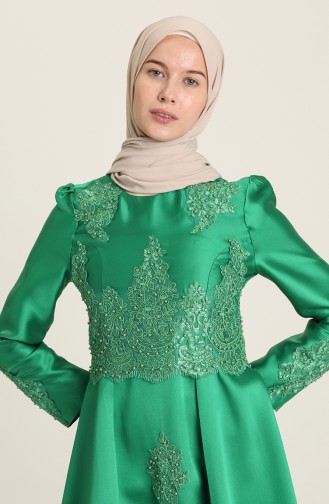 Grün Hijab-Abendkleider 11899