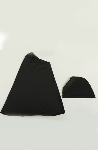 Schwarz Hijab Badeanzug 22649-02