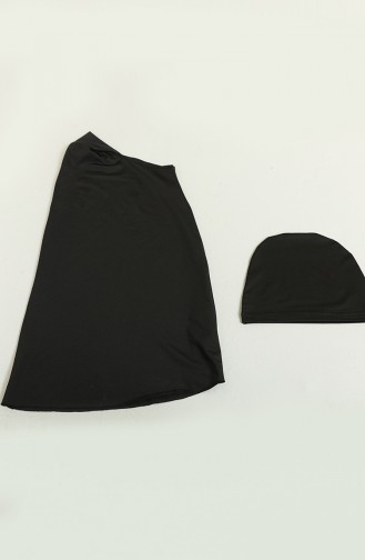 Schwarz Hijab Badeanzug 22661-01