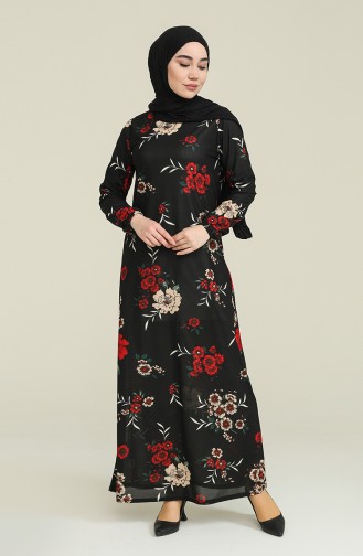 Claret Red Hijab Dress 1773-04