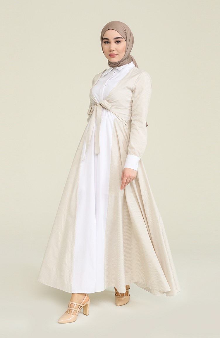 princess polly baby blue dress Beige Hijab Dress 8300-09