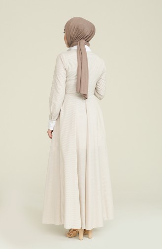 Beige Hijab Dress 1011-02