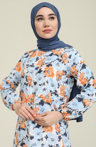 Blau Hijab Kleider 15036-02