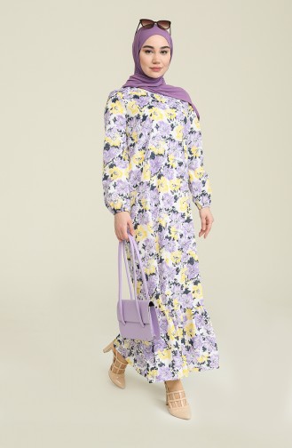Lila Hijab Kleider 15036-03