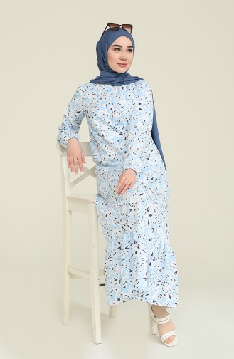 Baby Blue Hijab Dress 15039-01