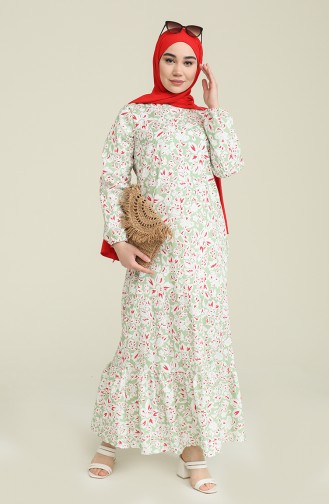 Mint Green Hijab Dress 15039-02